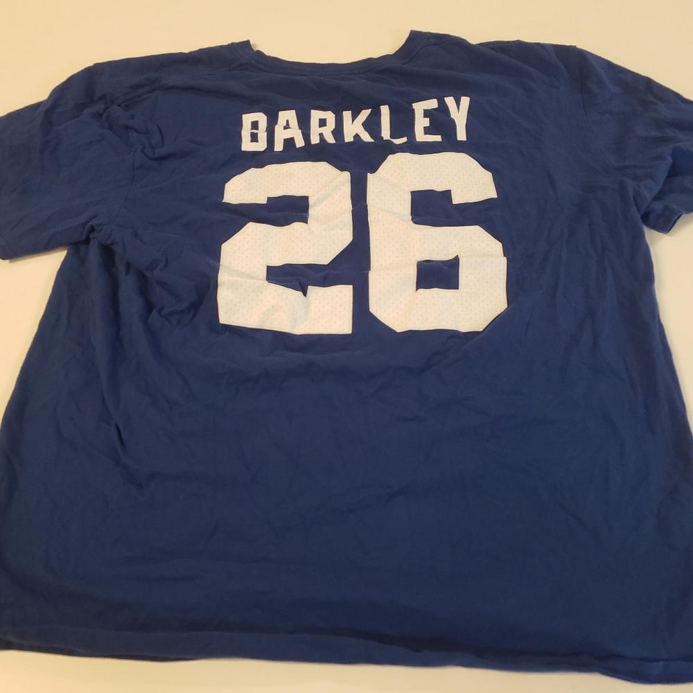 Blue New York Giants #26 Saquon Barkley tee shirt size XL